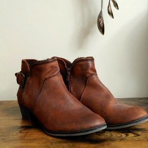 Rustic brown ankle boots